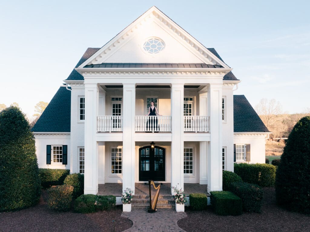Estate wedding harpist in Raleigh, North Carolina