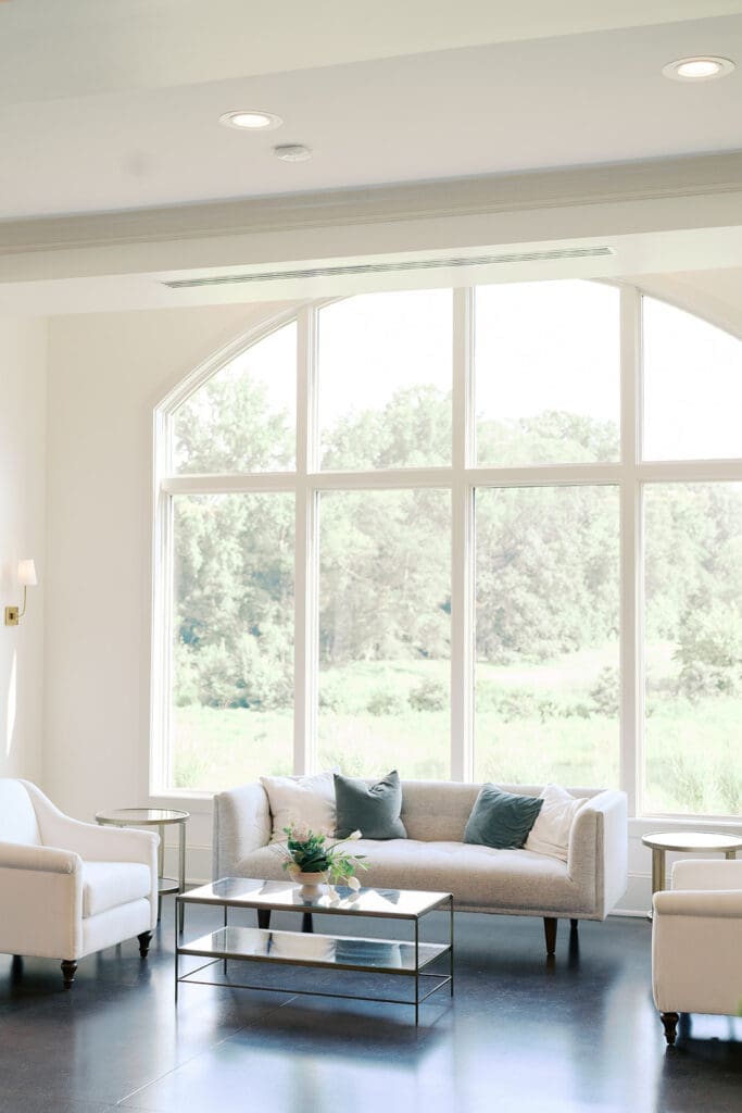 Modern lounge reception space in Raleigh, NC