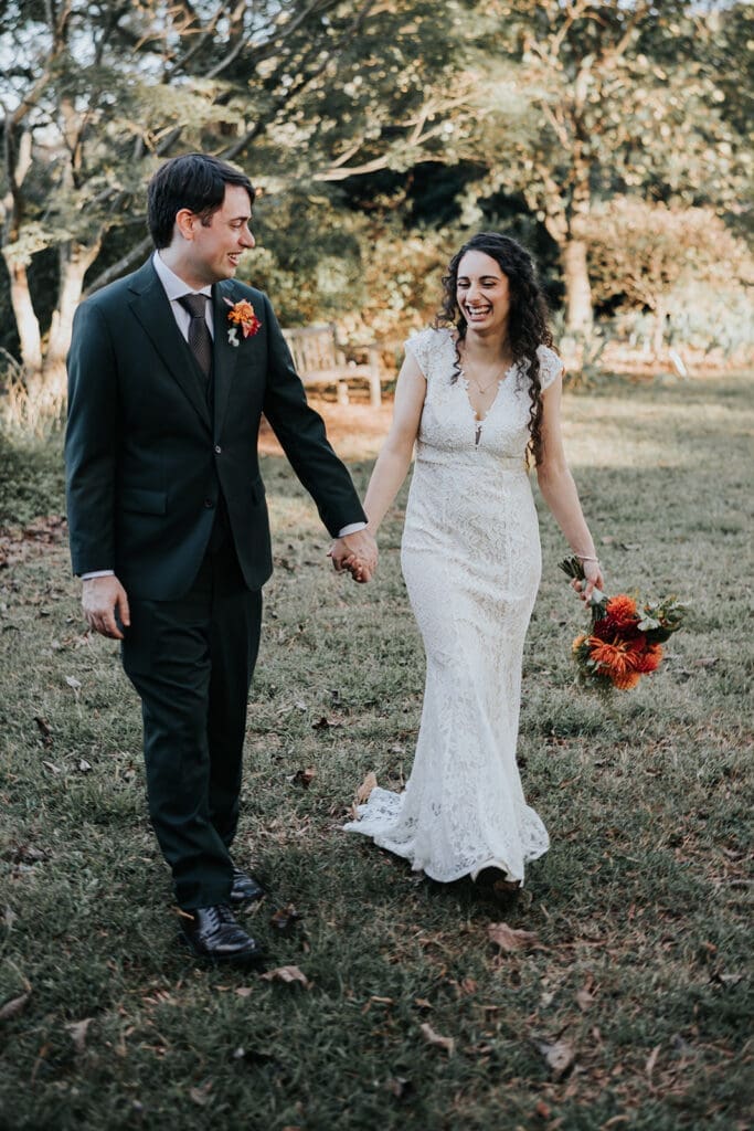 Fall garden wedding portraits